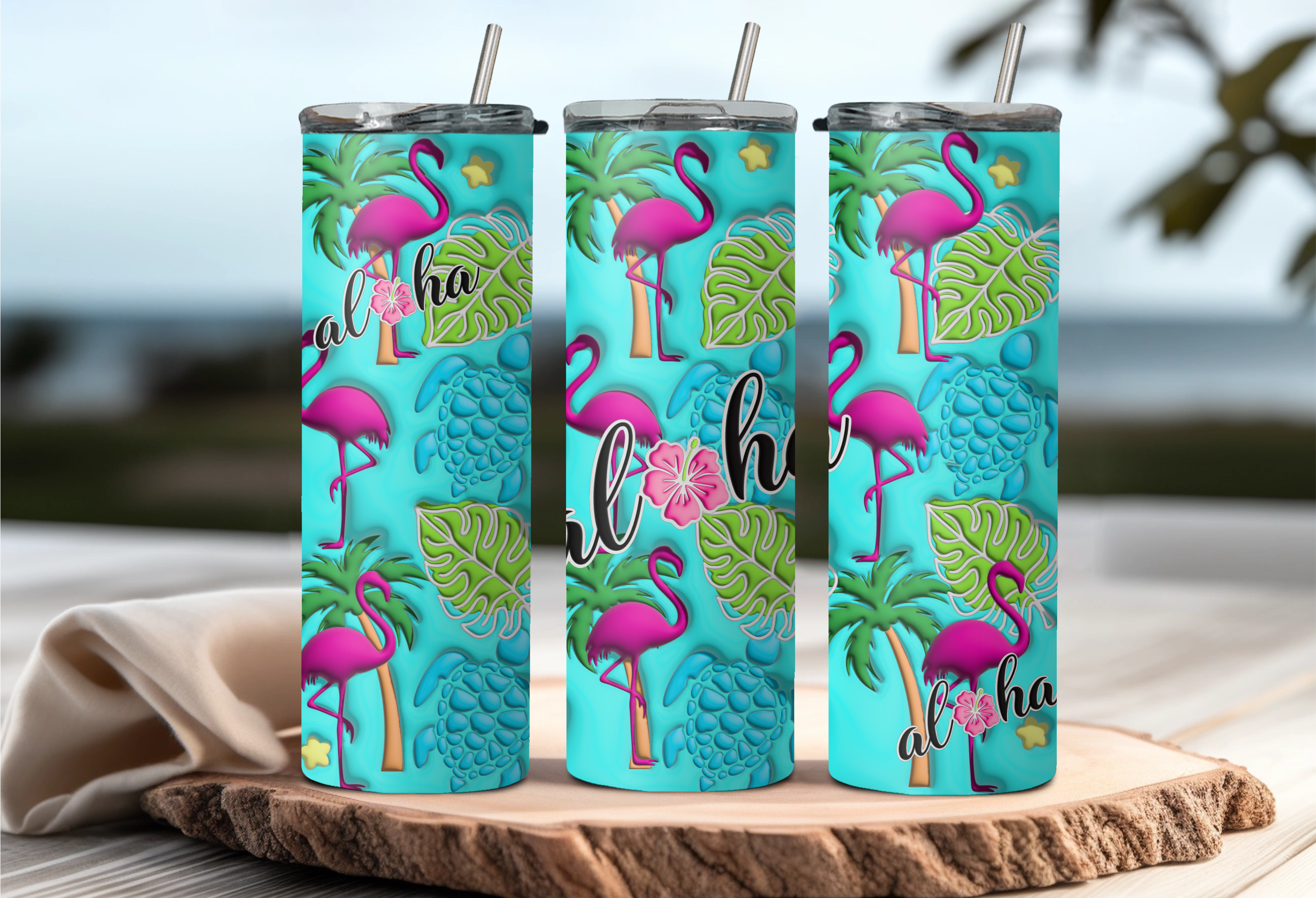 3D Skinny 20oz Tumbler Four Leaf Clover Wrap, Tapered and Straight, 3D Look  Skinny Tumbler Wrap With Mockup Included, St Patrick's Day Wrap 