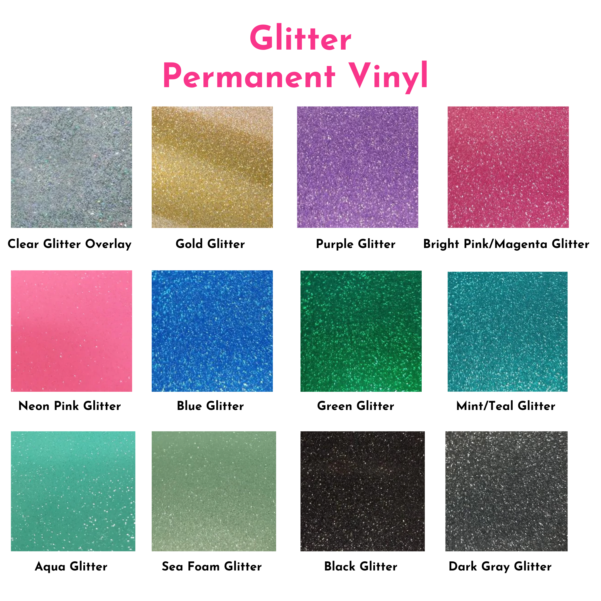 Crafter Depot Assorted Glitter Pack 12x12, Vinyl Glitter 651