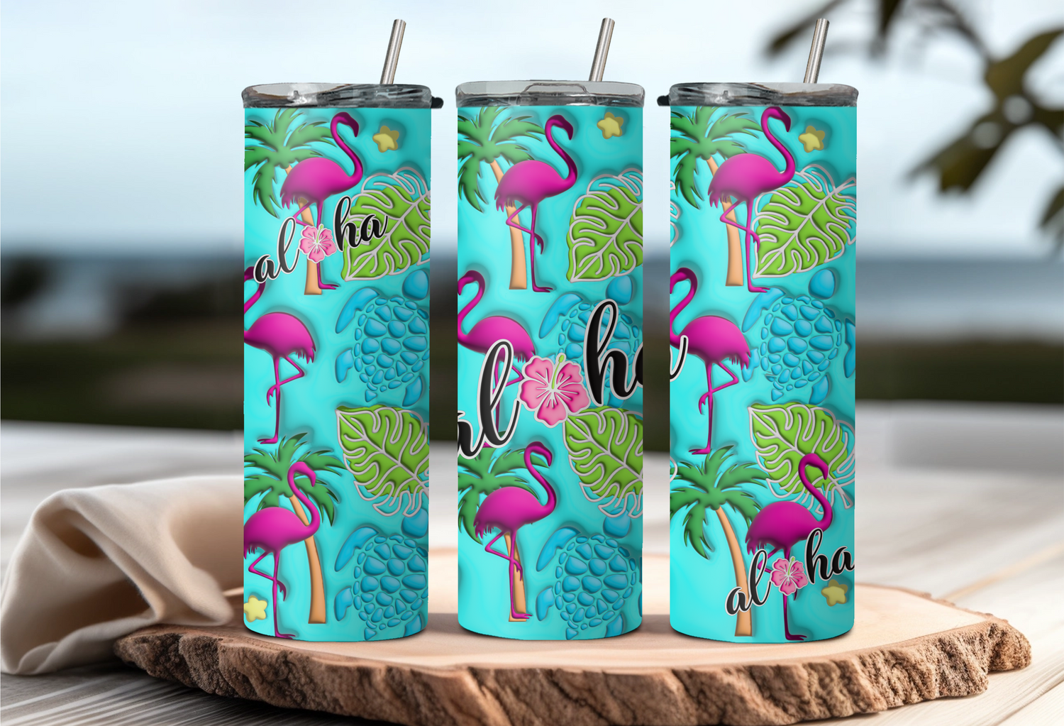 3D Flamingo Tropical Tumbler – Be Cute Designs