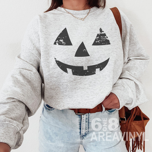 Distressed Pumpkin Face SVG