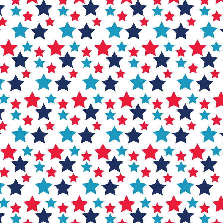 Red & Blue stars on white