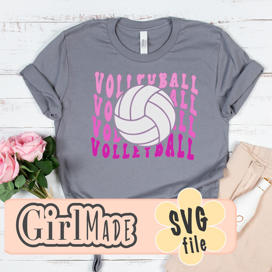 Volleyball wave text with ball SVG