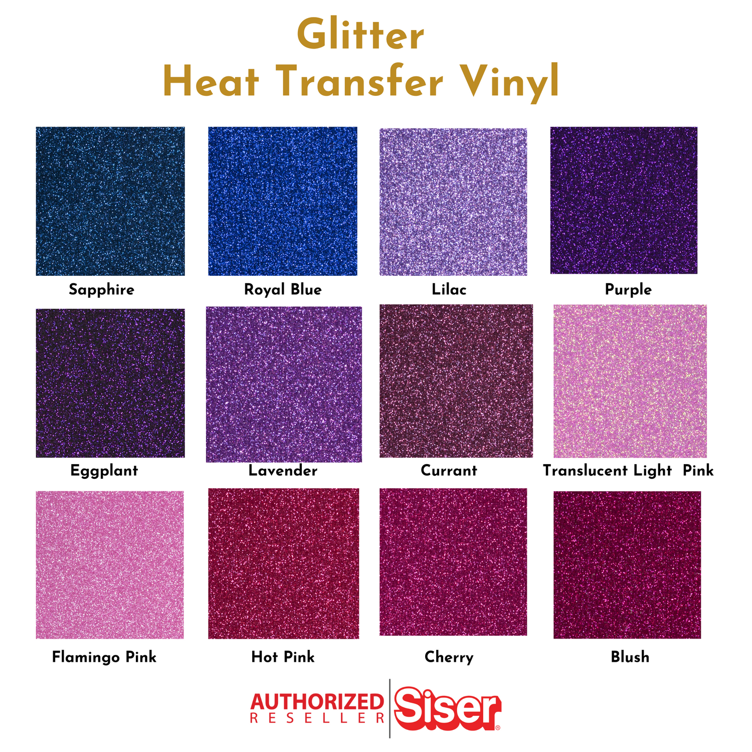 Siser Glitter Heat Transfer Vinyl HTV for T-shirts 20 by 12 Inches Sheet, Purple