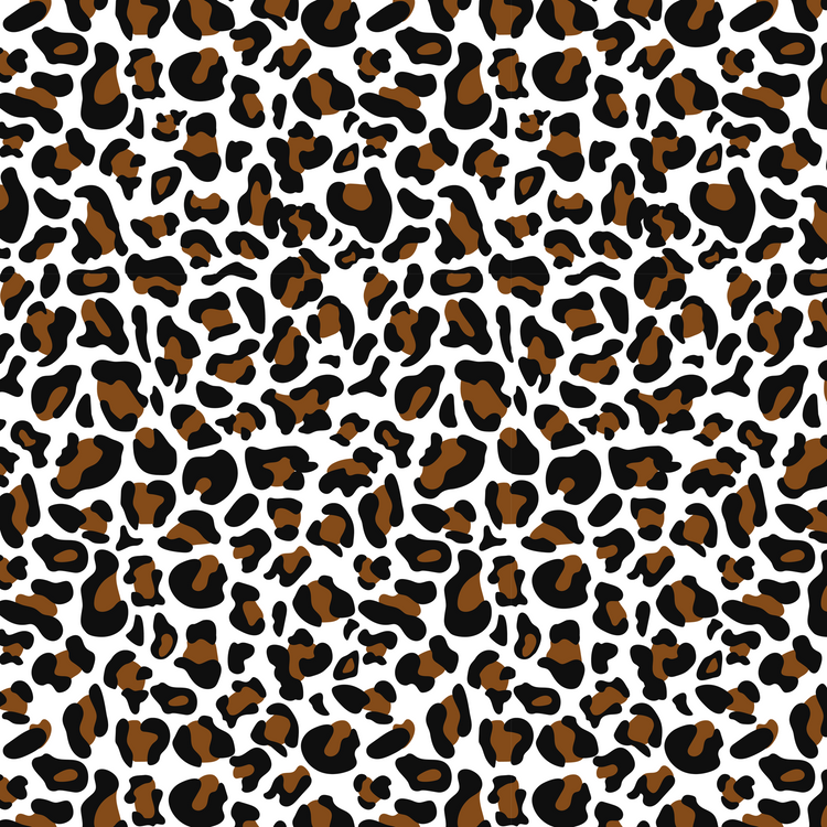 Brown on White Animal Print