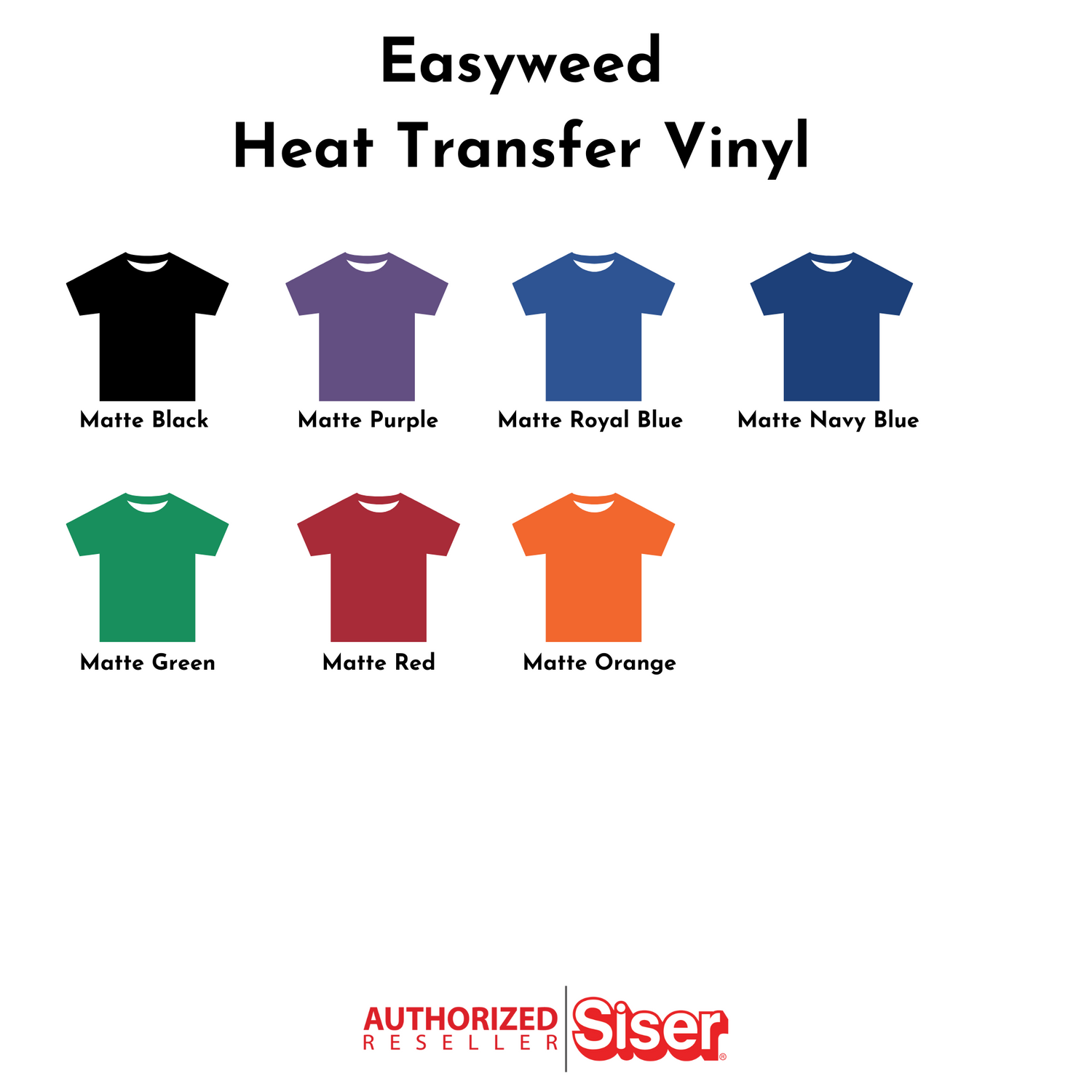 Siser EasyWeed Heat Transfer Vinyl HTV for T-shirts 12 x 12 Inches 5 Precut Sheets (White)