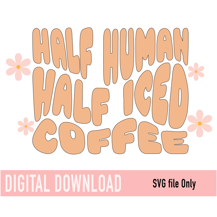 half human half iced coffee SVG