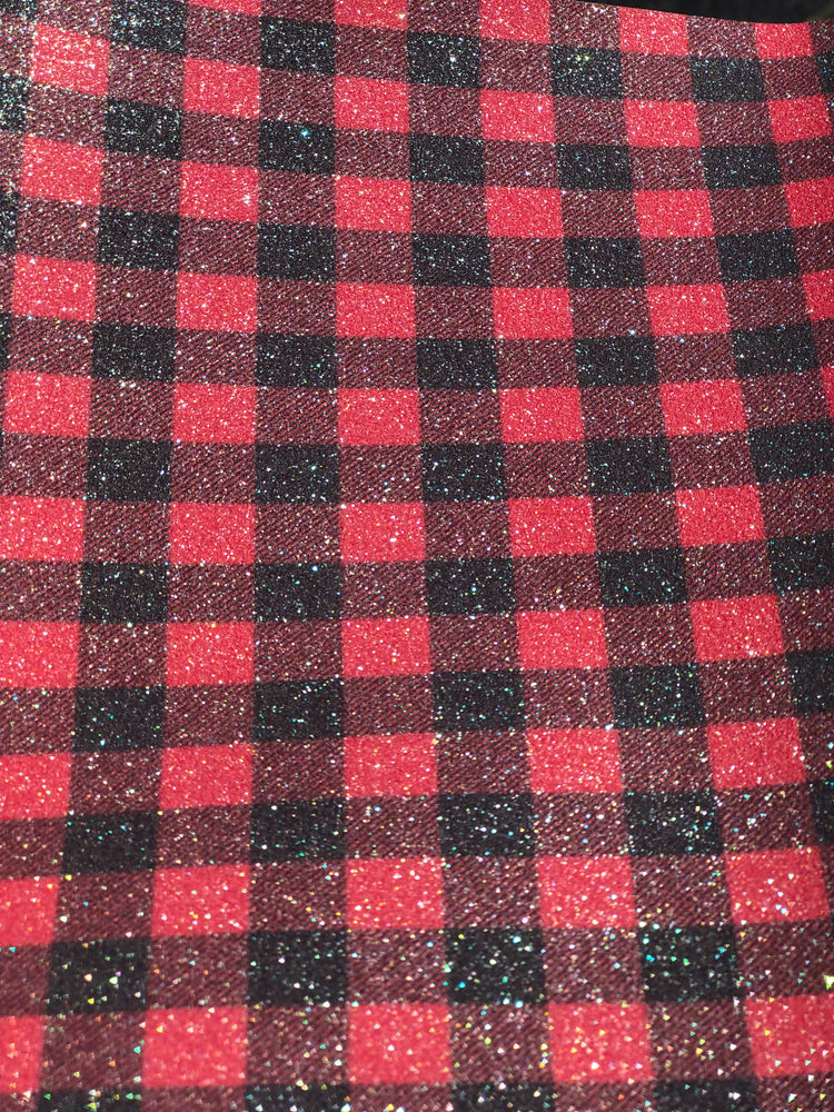 Red Plaid  glitter