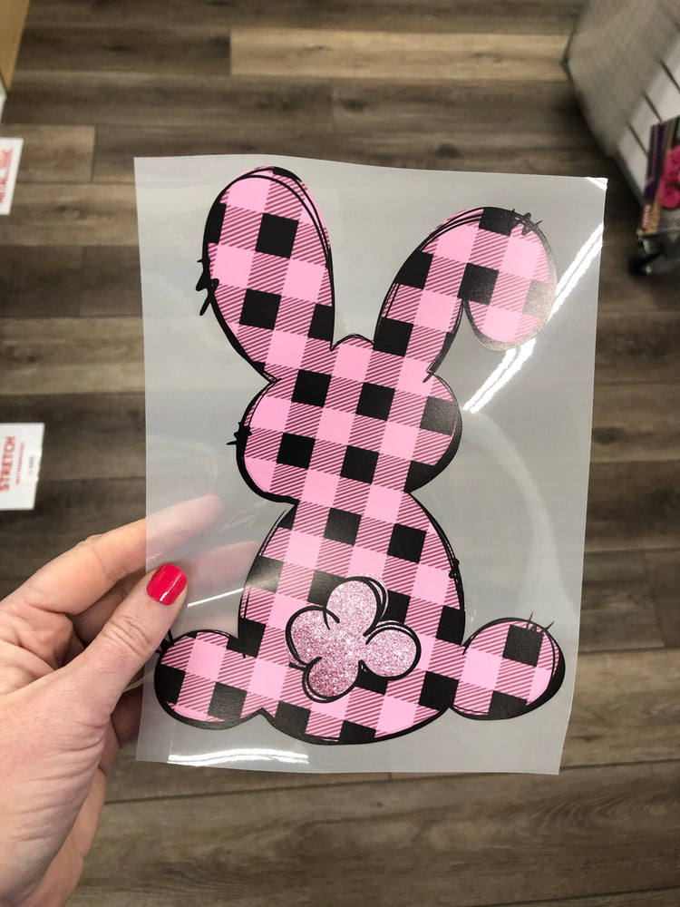 Plaid bunny HTV transfer