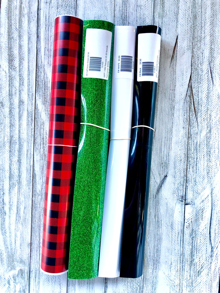 Red plaid htv bundle