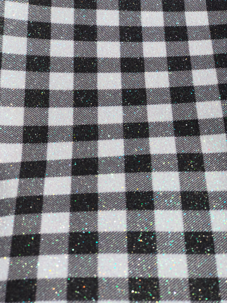 White Plaid  glitter