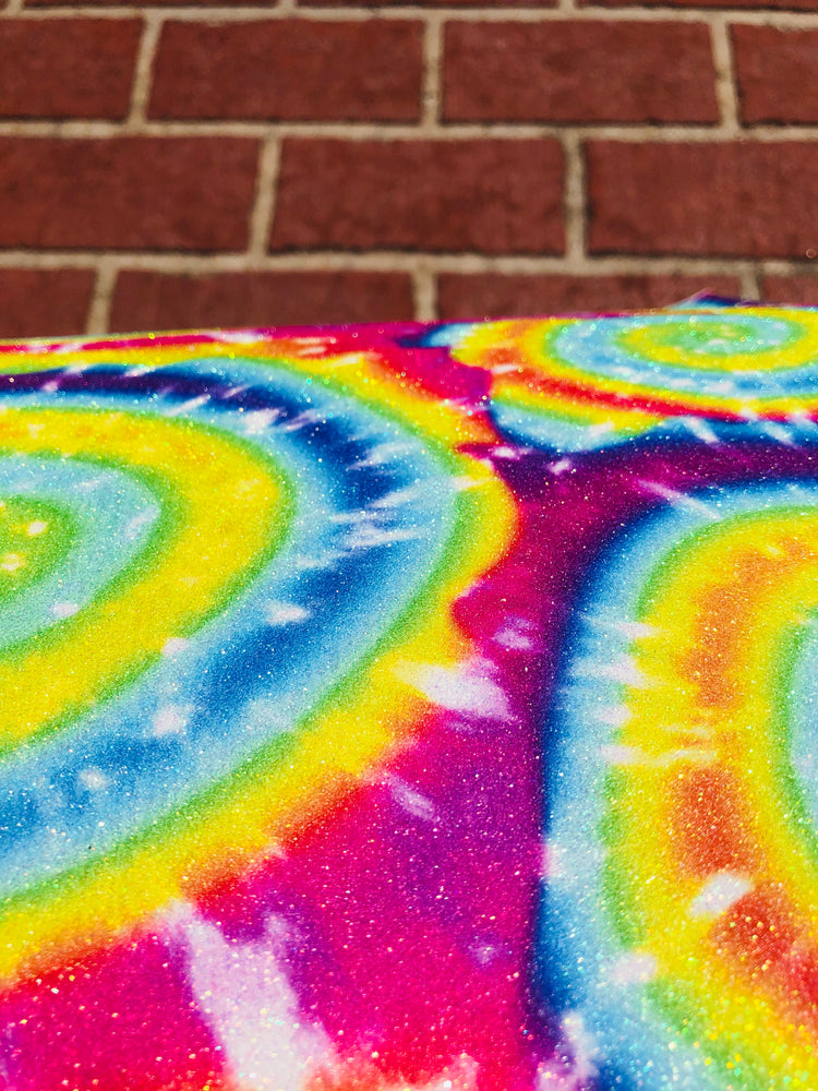 Multi tie dye glitter