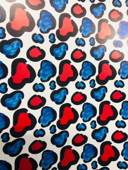 Regular red and blue animal print