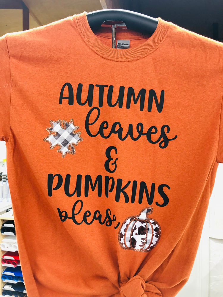 Autumn Leaves & Pumpkins Please svg