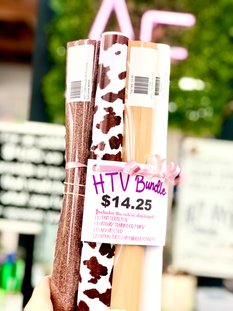 Brown cow print htv bundle