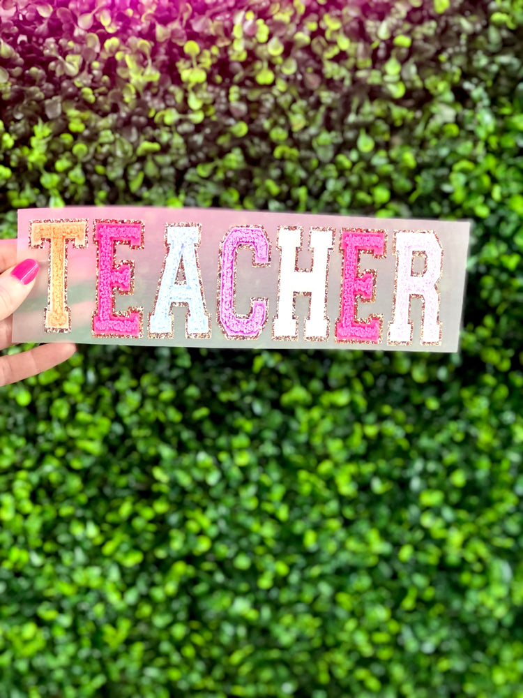 Faux Chenille Teacher htv transfer