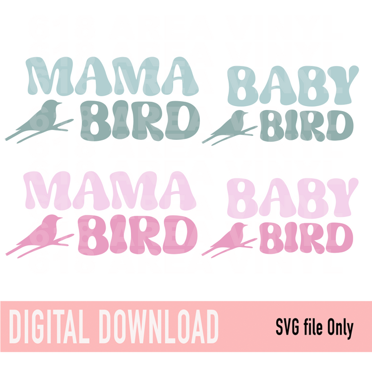 Mama Baby bird set SVG