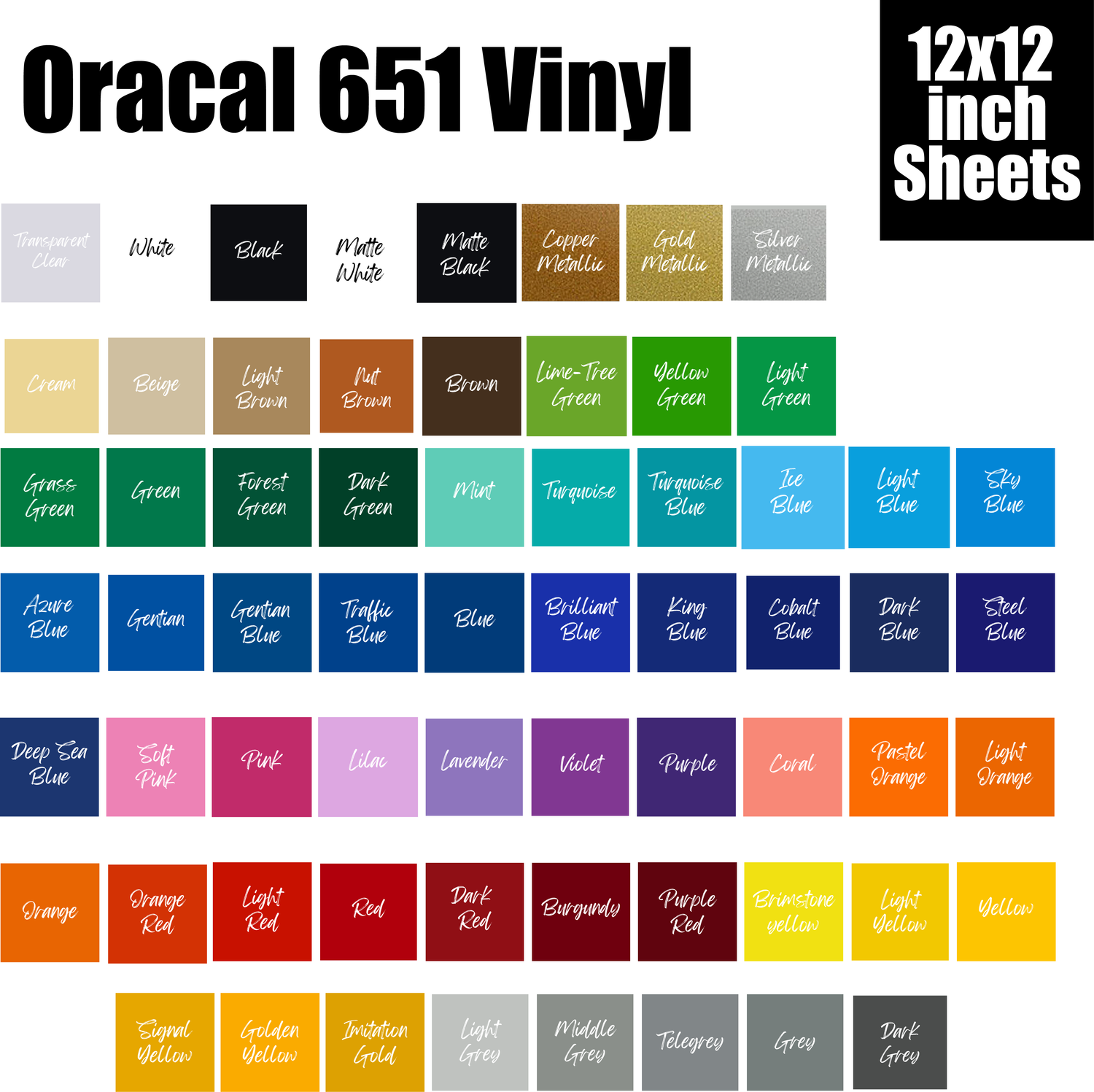 12x12 Oracal 651 Adhesive Vinyl - Imitation Gold