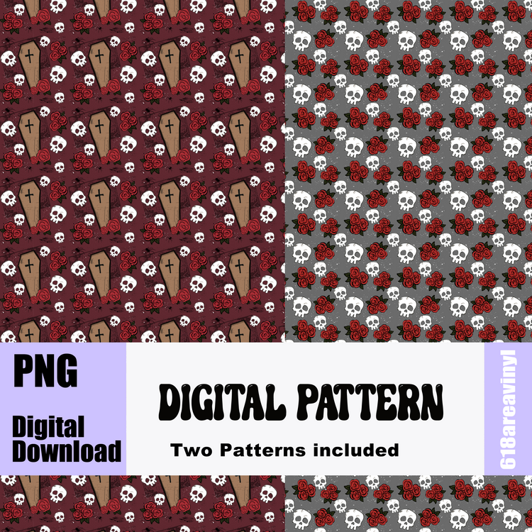 Digital download Two skull patterns PNG